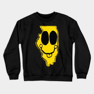 Illinois Happy Face with tongue sticking out Crewneck Sweatshirt